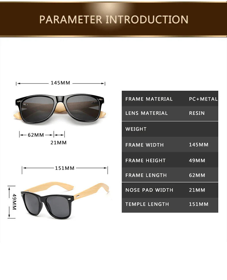 Neue Bambus-Sonnenbrille weibliche Holz-Sonnenbrille Markendesigner Spiegel Original-Sonnenbrille Gafas de Sol de