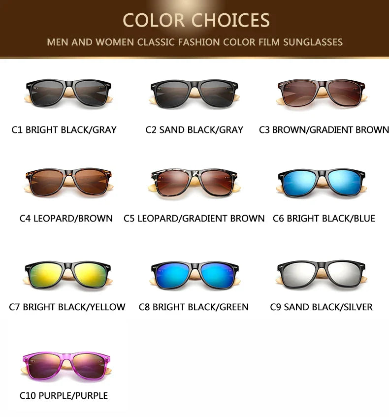 Neue Bambus-Sonnenbrille weibliche Holz-Sonnenbrille Markendesigner Spiegel Original-Sonnenbrille Gafas de Sol de