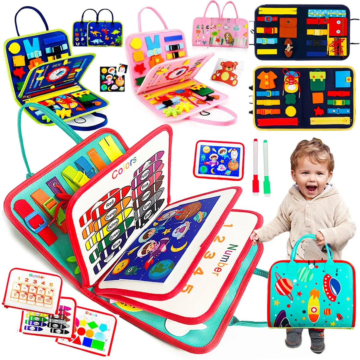 Montessori Board for Toddlers Sensory - Preschool Learning Educational