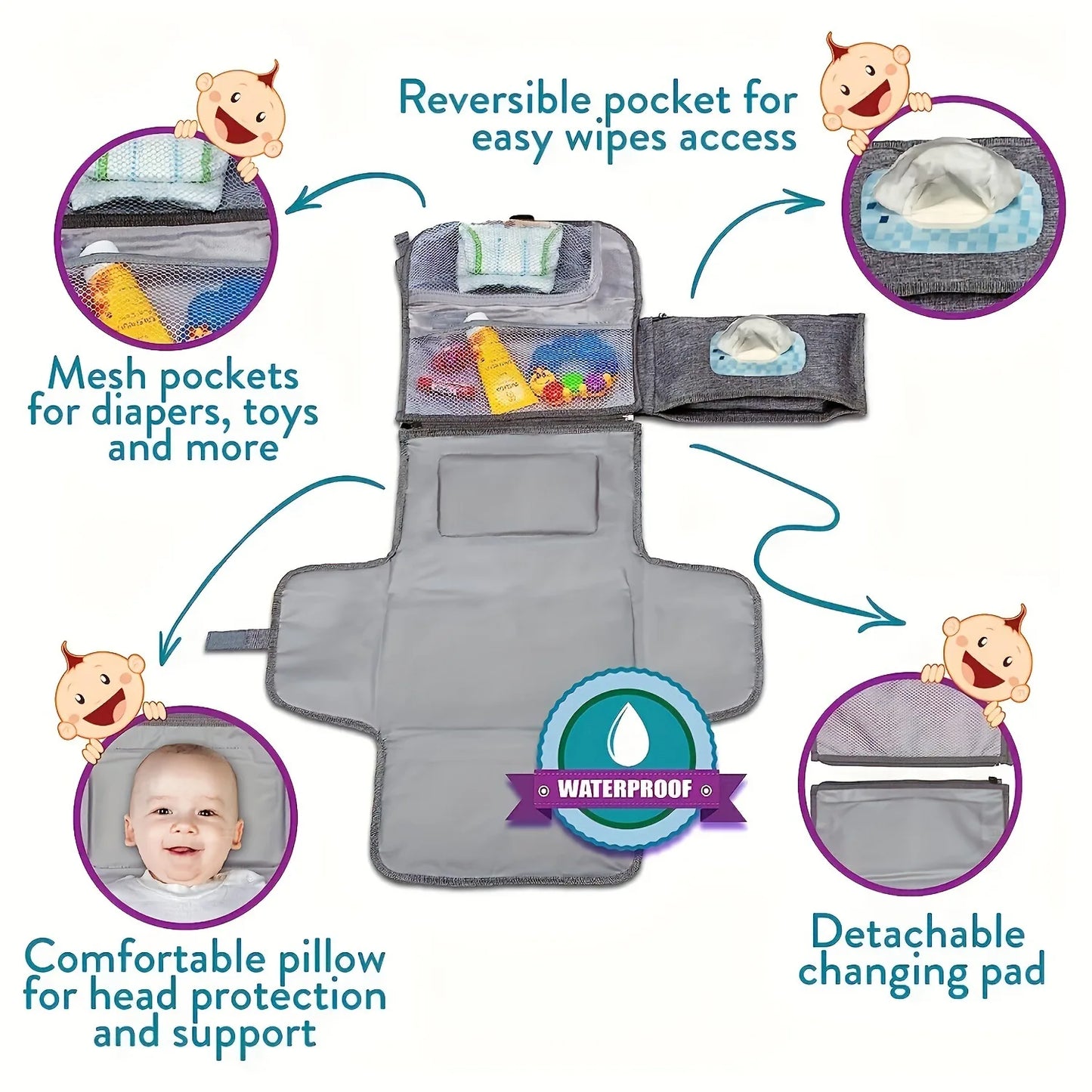 Portable Diaper Changing Pad For Baby