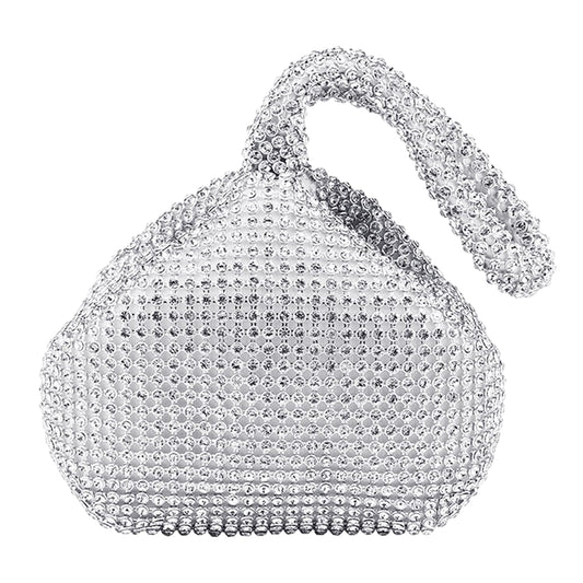 Silver Strass Clutch Pochette Bag