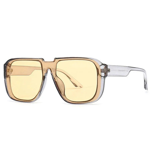 Retro Square One Piece Sunglasses Mirror Shades