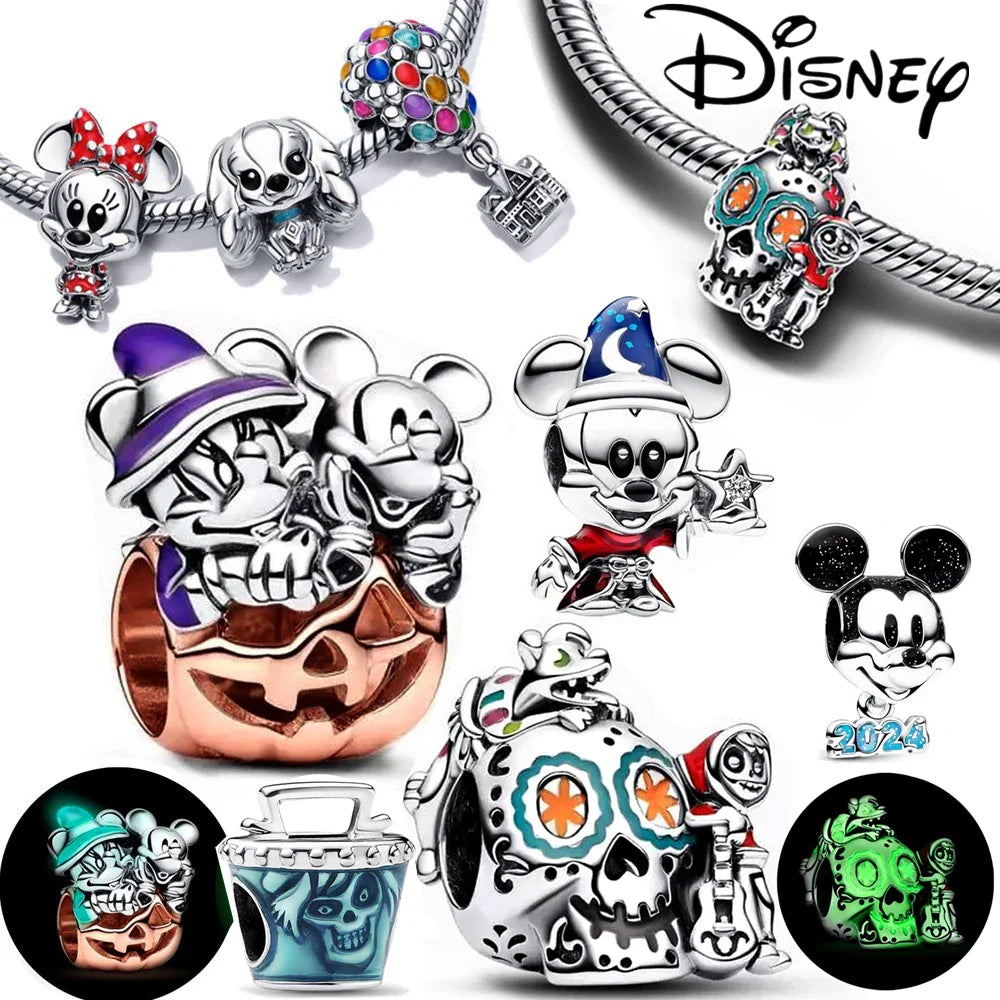 Disney Charm 925 Silver Little Marmaid, King Lion, Aladdin, Winnie & other Characters Fits for Pandora Bracelet