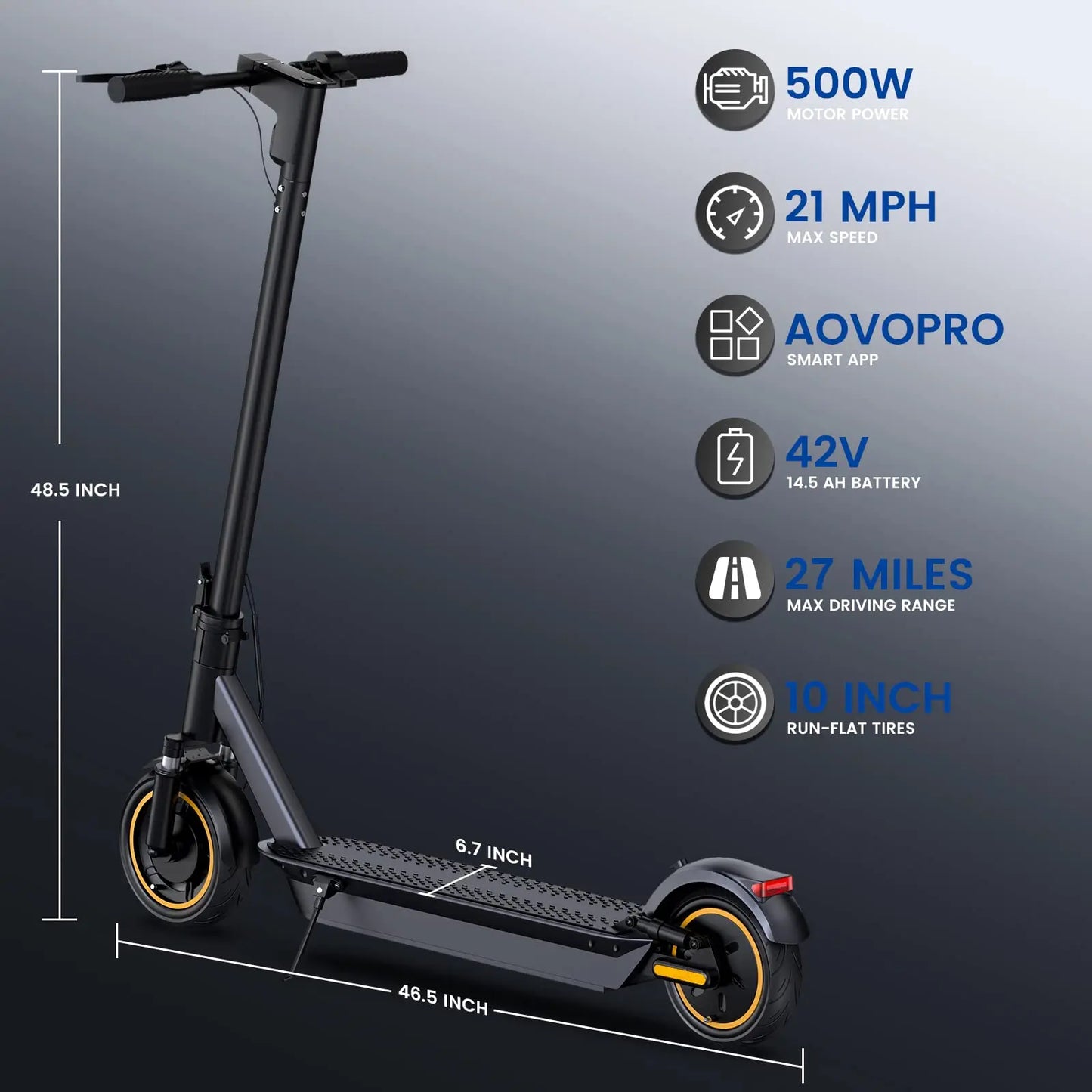 Electric Scooter ESMAX 1000W, 45KM Max Range, Smart APP,  Battery 14.5AH, 10 Inch Wheels