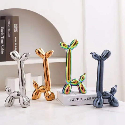 Creative Long Neck Balloon Dog Abstract Ceramic Ornaments