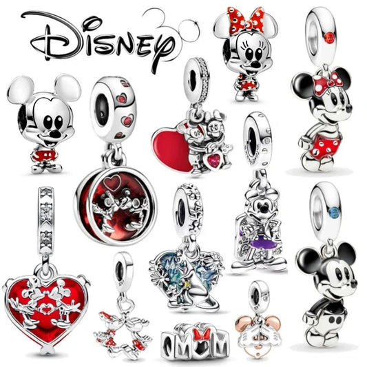 Disney Charm 925 Argento Topolino e Minnie, Ratatouille e altri personaggi Adatto per bracciale Pandora