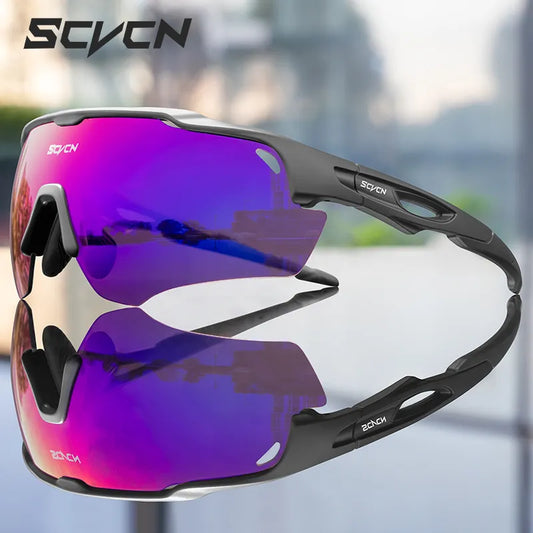 SCVCN Cycling Sunglasses Men‘s Women Mtb Bicycle Glasses UV400 Polarized Fishing Protection Eyewear Photochromic Bike Goggles