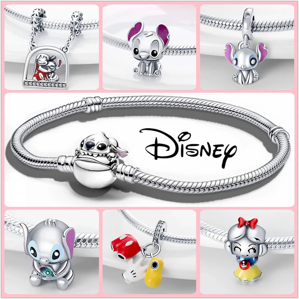 Disney Charms Silver 925 Lilo and Stitch Series Fits for Pandora Bracelet