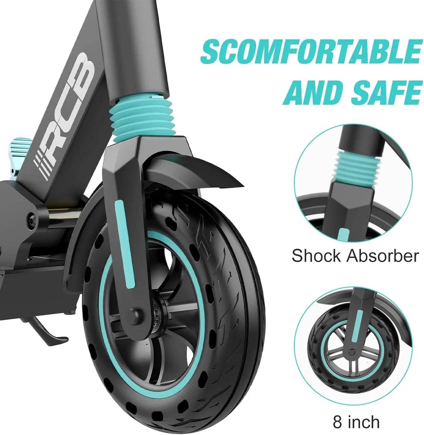 RCB Electric Scooter, Ultra Portable with APP, Cruise Control, 3 Speed Mode, LCD Display, Innovative Folding Me