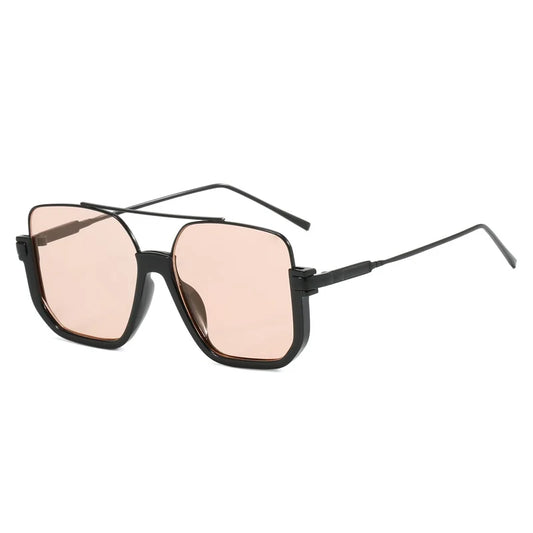 Double Beam Large Frame Sunglasses New Retro Half Frame Design