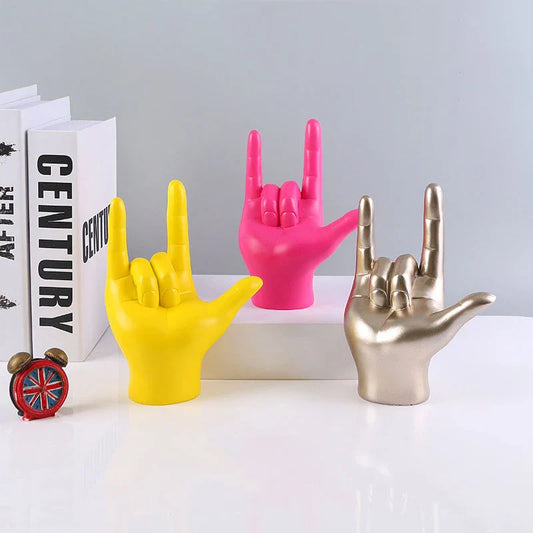 I Love You Sign Language Hand Resin Statue