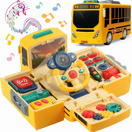 Montessori Simulation Driving Bus Toy with Sound and Light
