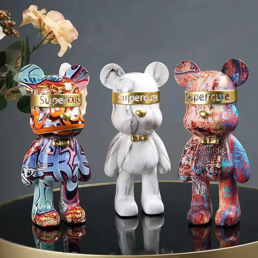 22cm Decoration Graffiti Bear Statue