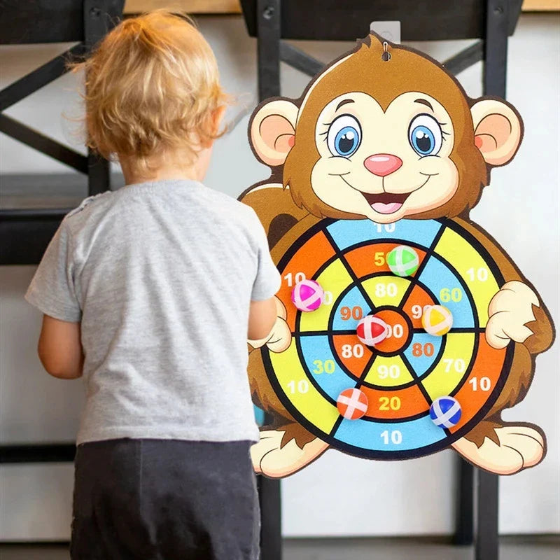Montessori Sport Slingshot Target Sticky Ball Dartboard for Kids