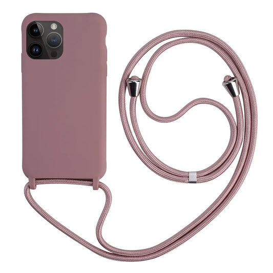 Crossbody Necklace Lanyard Cord Phone Case For iPhone 15 14 Plus 13 12 Mini 11 Pro XS Max XR X Silicone Soft TPU Back Cover