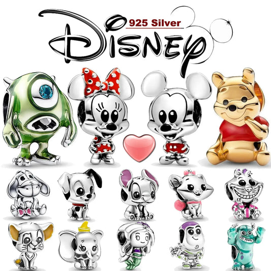 Disney Charms Silver 925 Winnie the Pooh, Dumbo, Monster & other Characters Fits for Pandora Bracelet