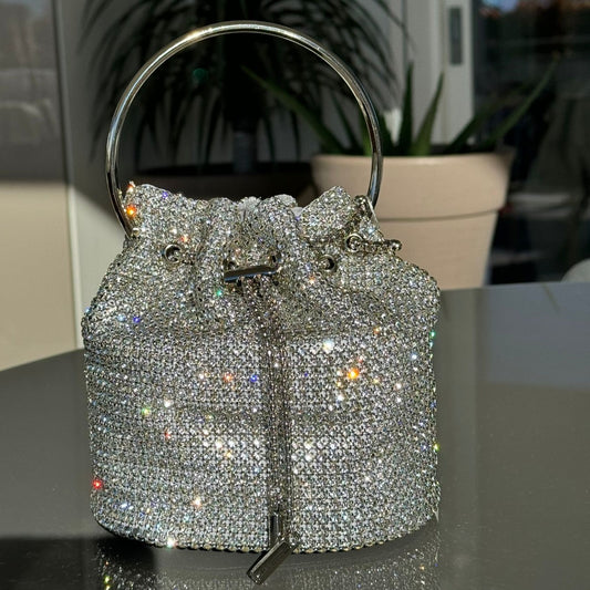 Luxury Strass Handbag with circle handle for women