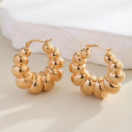 Vintage Punk Geometric Circle Hoop Earrings for Women